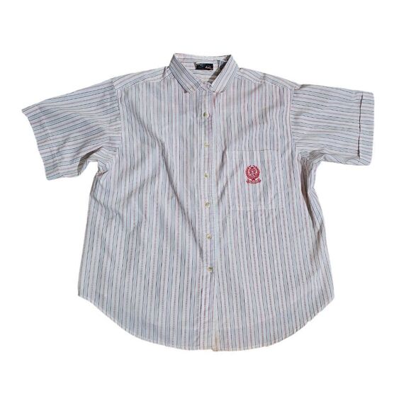 Men's Vintage GOLDEN WINGS Short Sleeves Striped Shirt Size 20W - 40 - Picture 1 of 6